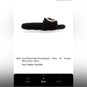 Gucci Black and Cream Logo Sandals